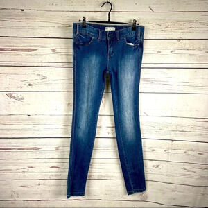 FREE People skinny blue distressed stretchy jeans Sz 27